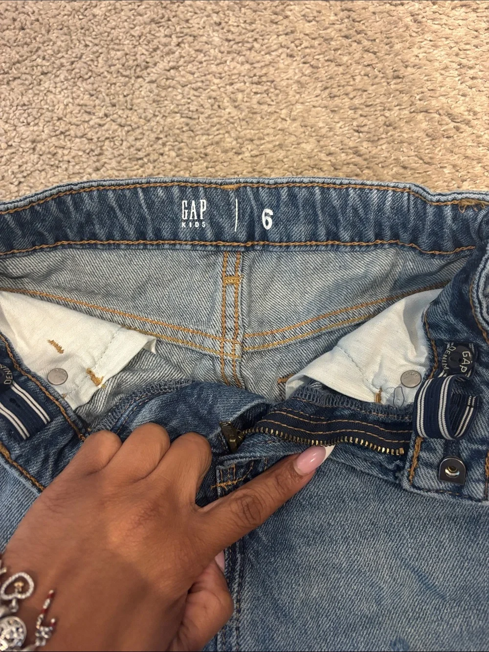 Girls Gap Blue Distressed Denim Skirt